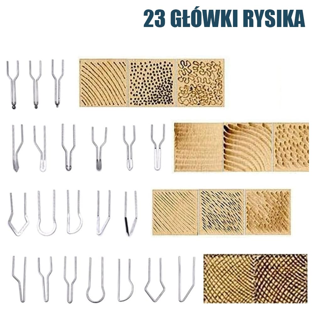 XIIW Zestaw do Pirografii z Podwójnym Pisakiem 100W, 23 Końcówki, Regulacja Temperatury 0-750°C, Profesjonalne Narzędzie do Grawerowania w Drewnie, Skórze i Korku – DIY i Rękodzieło | Regulacja temperatury 0-750°C, palnik drewniany, zestaw kolb palnikowyc