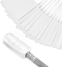 100 Pack White Flag - Pack / 38 x 10 x 13 cm, Lawn/Measurement/Irrigation Flag, Use with Distance Measuring Wheel