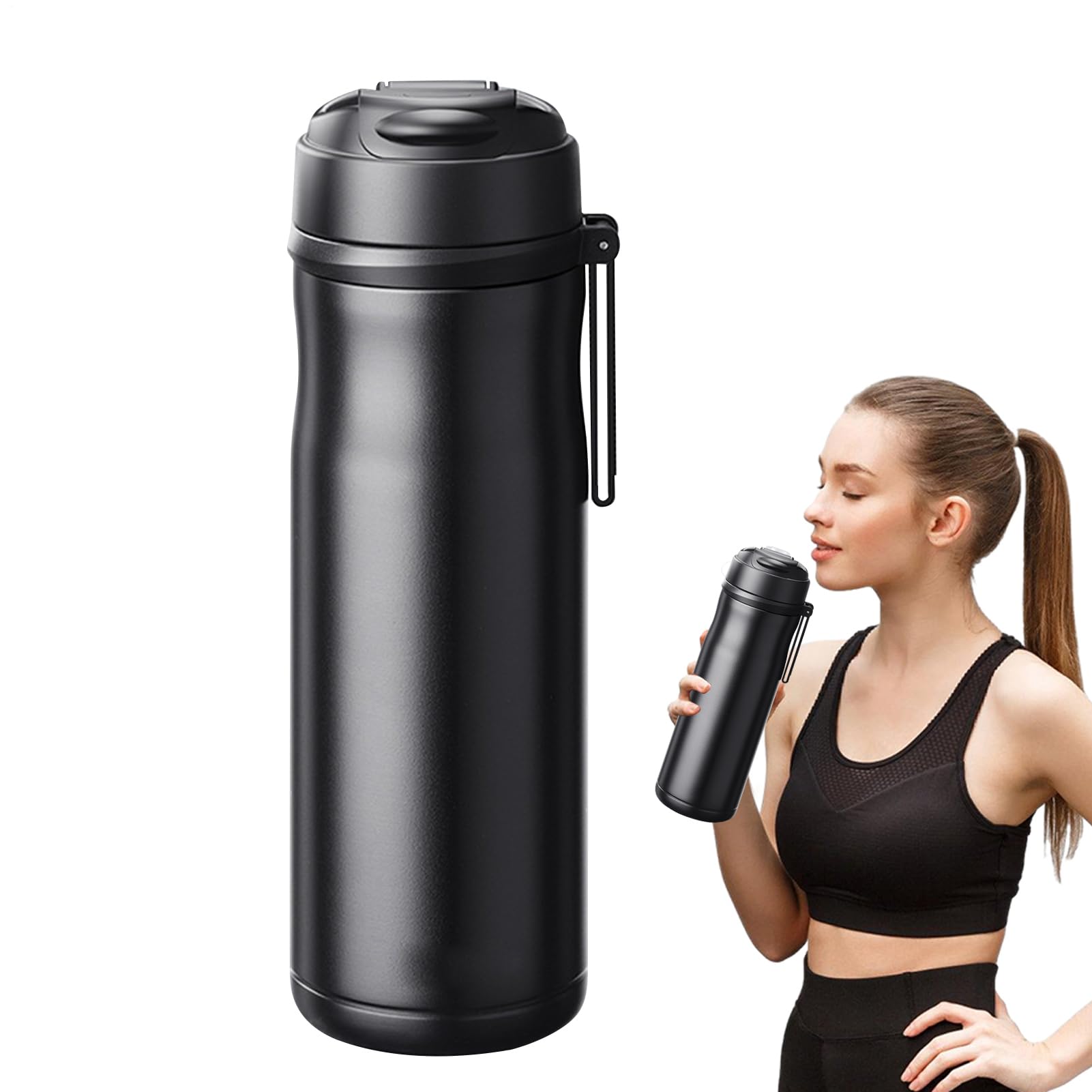 Kubek do kawy ze stali nierdzewnej, izolowany kubek na zimno, ze stali nierdzewnej, szczelna konstrukcja o pojemności 600 ml, do uprawiania sportów na świeżym powietrzu, studia fitness lub podróży