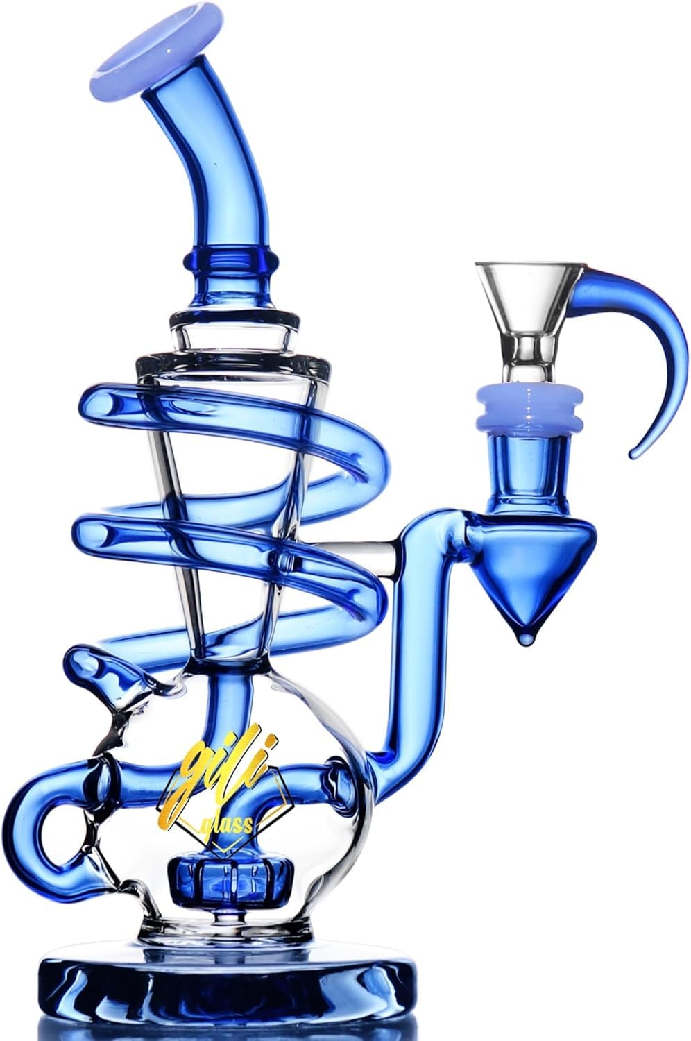 Bong de vidrio reciclador de 8" – Pipa de agua, mini shisha, vidrio de 5 mm de grosor