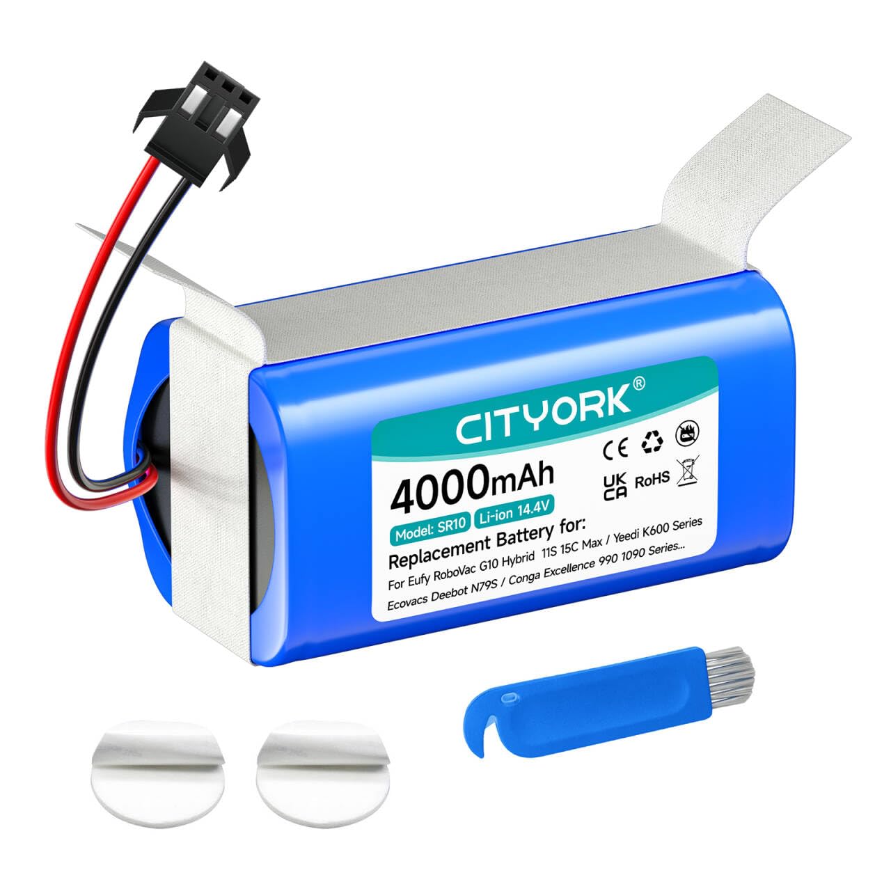 CITYORK 4000mAh Battery for Eufy RoboVac G30 G30+ L35 15C Max, for RoboVac 11 11s/12/25C/30C/35C, for Lubluelu SL60D,for Ultenic D5s,for Honiture G20,for Bagotte BG750 BG650 BG600, for Proscenic 850T