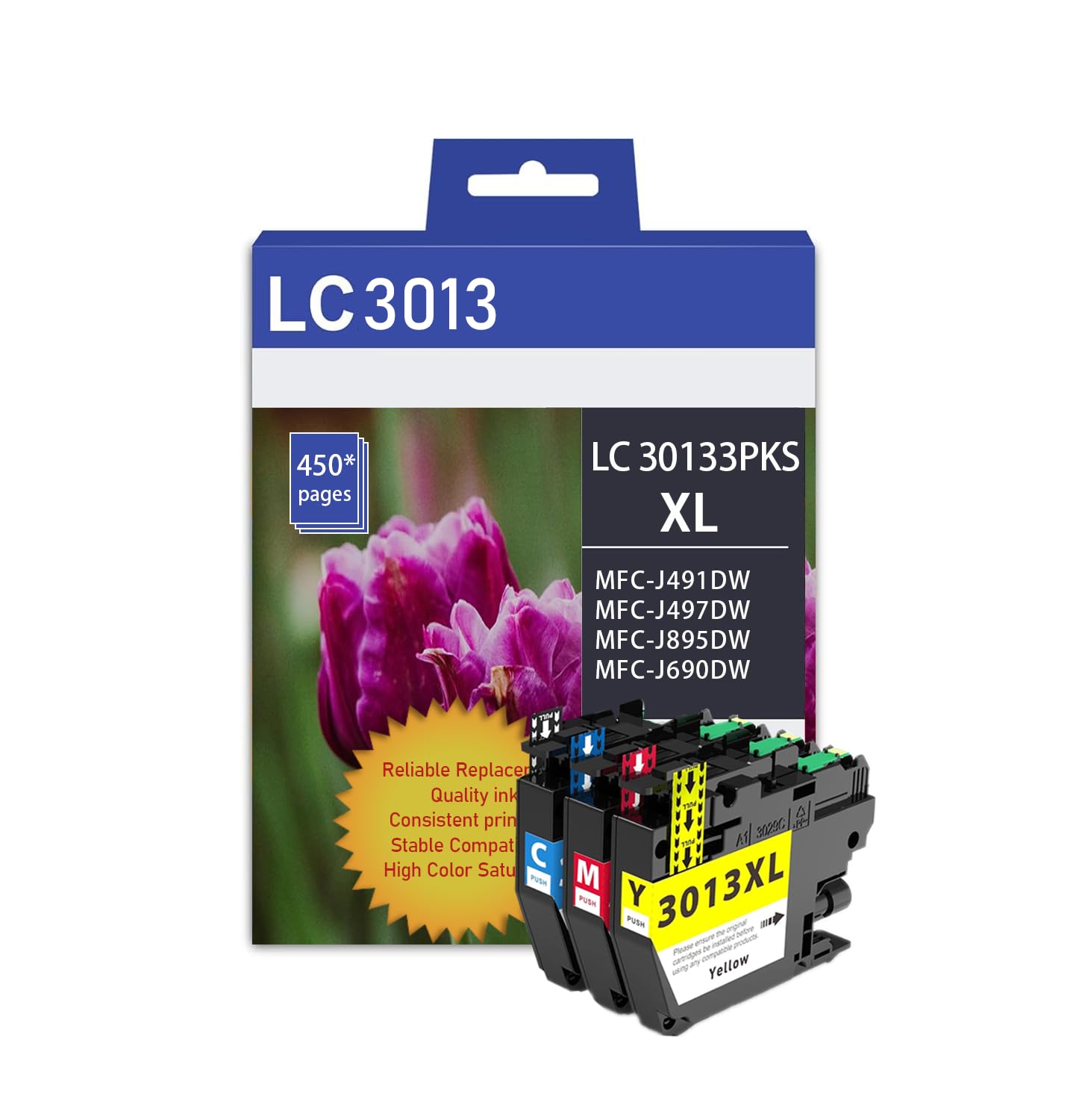 ETBFIT LC3013xl 3PKS LC3013 XL Ink cartridges Replacement for Brother Ink cartridges lc3013 lc3011 C/M/Y Ink Compatible with Brother MFC-J491DW MFC-J497DW MFC-J690DW MFC-J895DW（C/M/Y）