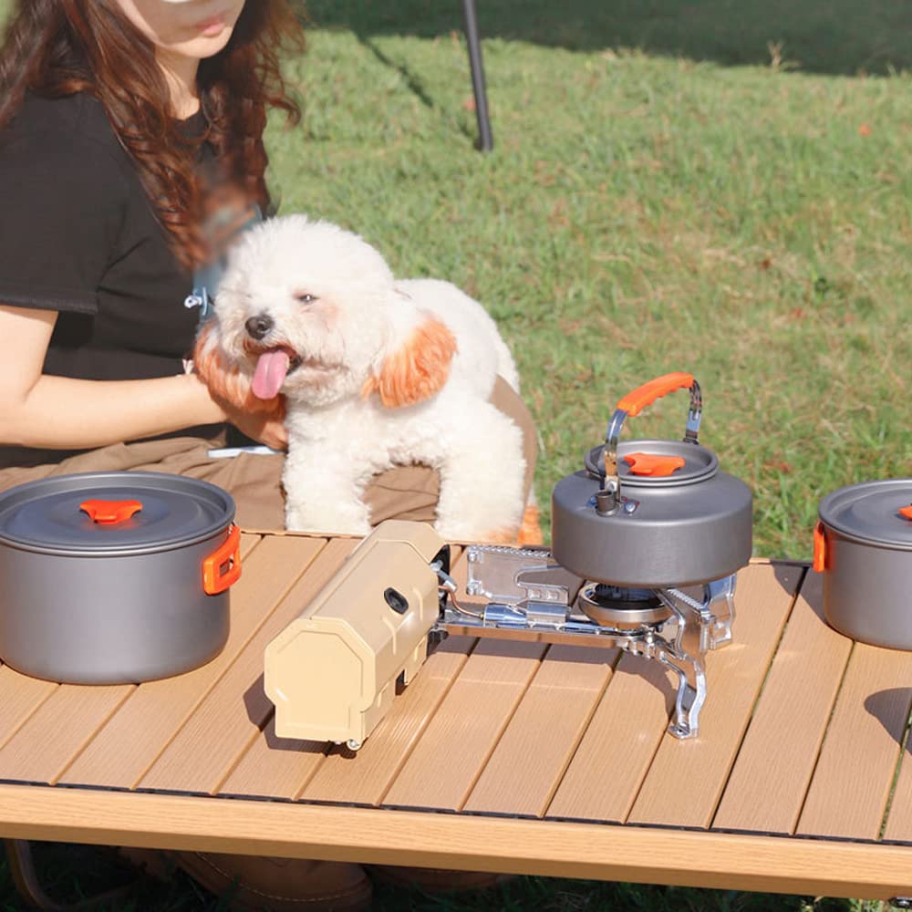 Draagbaar opvouwbaar campingfornuis 2600 W, butaangasbrander met elektronische ontsteking, ideaal voor buiten koken, backpacken, wandelen, inclusief draagtas, campingcassettefornuis