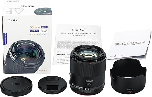 Vista 6 de Meike 55mm F1.4 Lente de Apertura Grande Enfoque Automático AF STM Motor de Paso APS-C Retrato Lente Fija Principal Compatible con Cámaras Sony E
