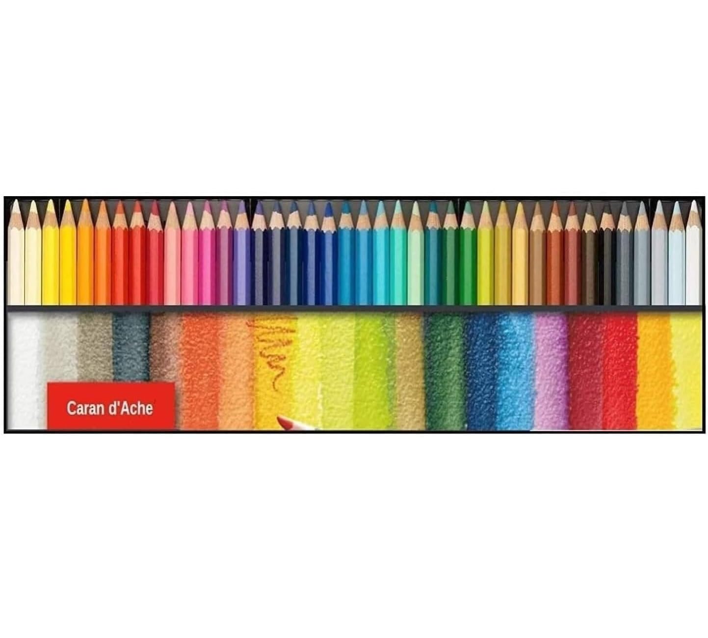 Caran D'ache Swisscolor - Matite acquerellabili in scatola di metallo, confezione da 30 pezzi e 2 carte
