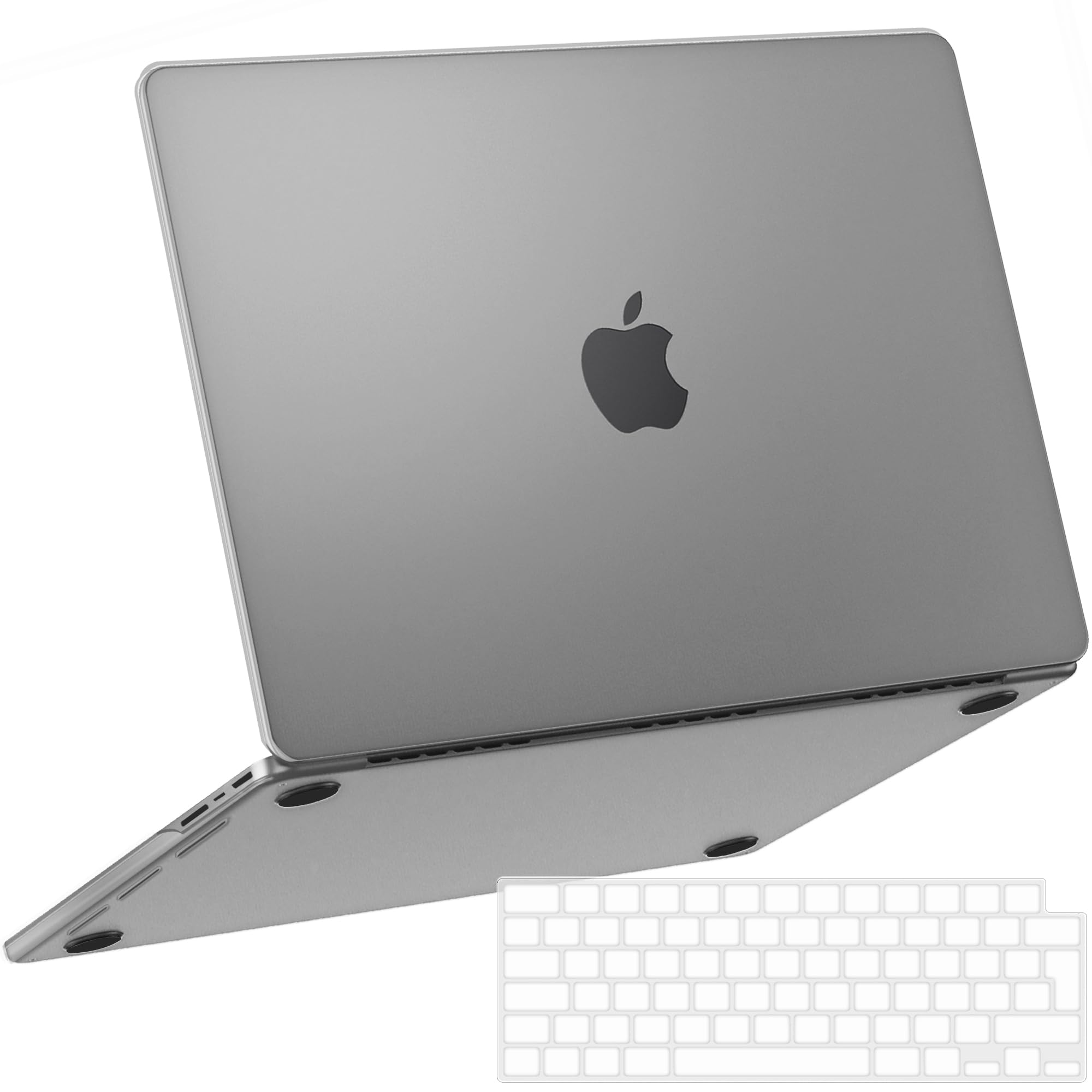 NPUOLS Custodia Protettiva per 2024-2021 MacBook Pro 16 Pollici Cover M4 M3 M2 M1 Pro Max A3403 A3186 A2991 A2780 A2485,Come il Colore Originale,Sottile Cover Rigide e EU Tastiera Cover,Grigio Opaco