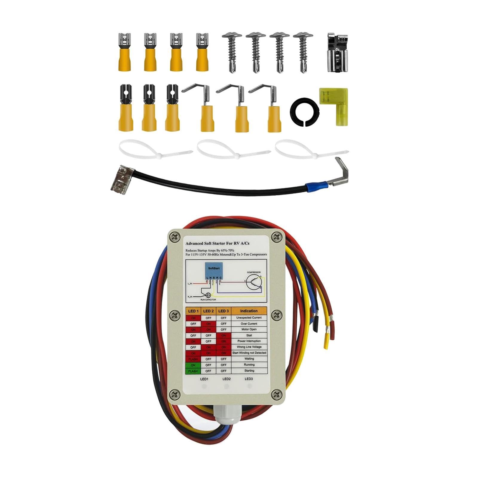 Generic Avviatore Climatizzatore Start Accessorio Riduzione Corrente Iniziale Facile Installazione Maggiore Durata Adatto a Roulotte