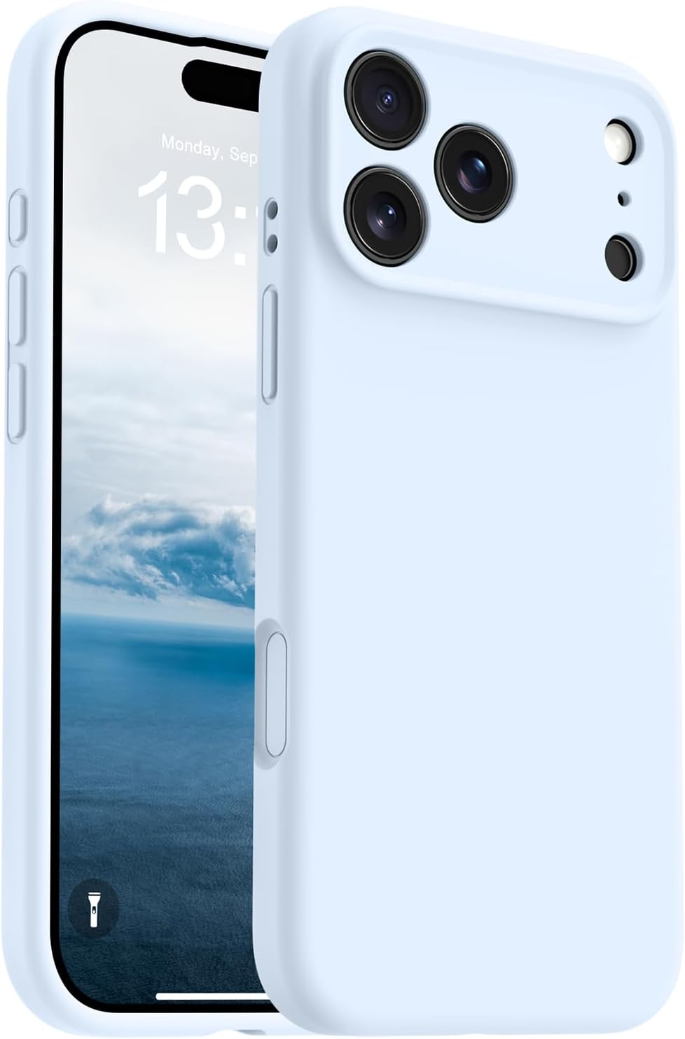 OTOFLY Magnetic for iPhone 17 Pro Max Case,Compatible with Magsafe,Classic Liquid Silicone Mobile Phone Case,Integrated Camera Control Button,Anti-Scratch Microfiber Lining, Light Blue