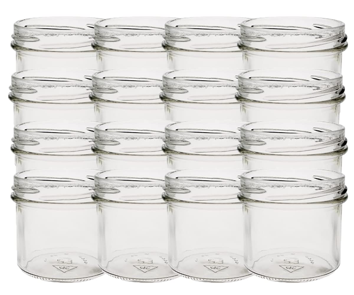 Vitrea Einmachgläser mit Schraubdeckel - 125 ml Glas/Metall 6,6 x 6 cm (ØxH), Deckel To 66 rot kariert Made In Germany (100)