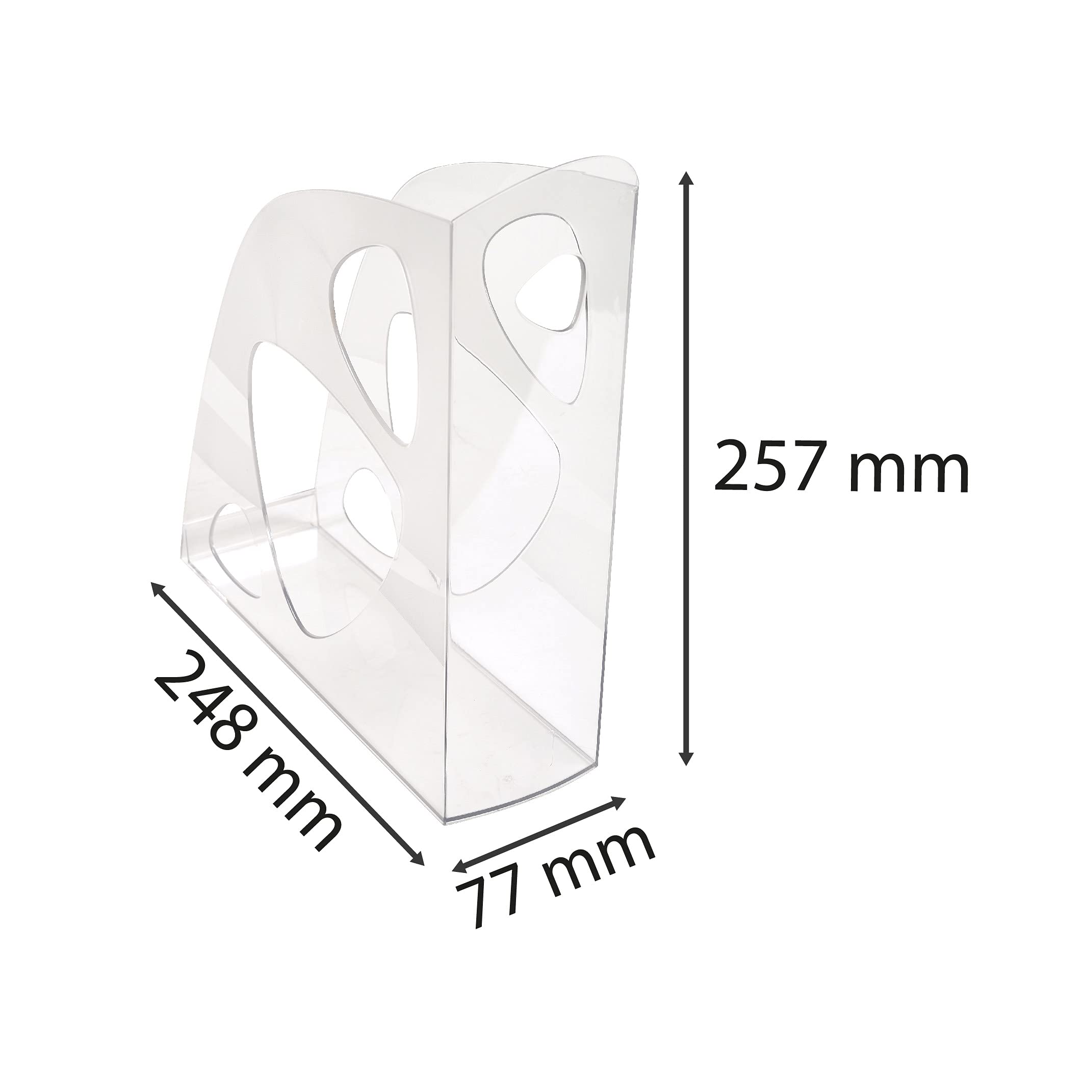 Exacompta – 18123D – Juego de 10 revisteros ECOMAG – Dimensiones 24,8 x 7,7 x 25,7 cm – Revisteros para documentos en formato A4 y A4 maxi – Color cristal