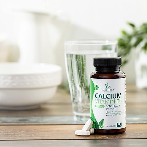 Miniatura 9 de Suplemento de calcio con vitamina D  1200 mg de carbonato de calcio con 1600 UI de vitaminas D3  Apoya la fuerza ósea, los dientes y el sistema