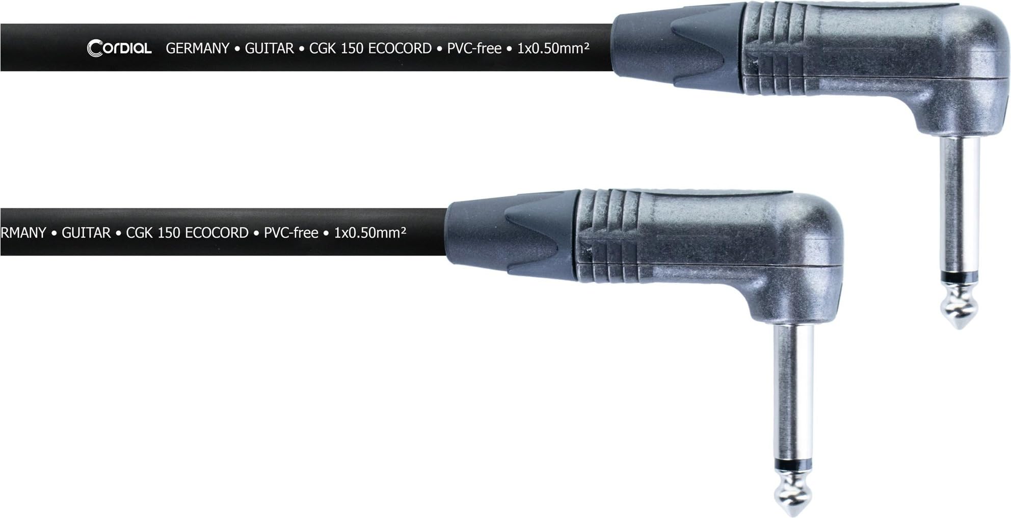 CORDIAL - 15cm Guitar Patch Cable with Neutrik Mono Retro Plugs Angled Jack Plugs - ECL ECOCORD-0.15RR