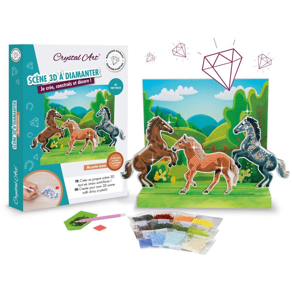 Activité manuelle scène 3D diamants pour un moment complice