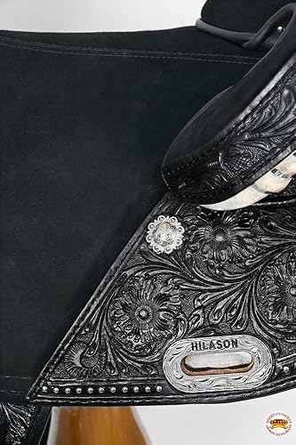 Miniatura 7 de HILASON Sillín Western Horse Treeless Trail Barrel de cuero americano  Sillín de caballo  Sillín occidental  Sillín sin árboles  Sillín para