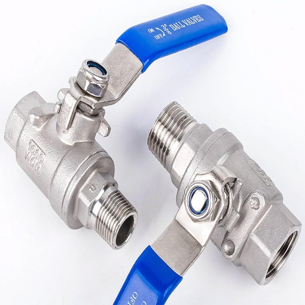 Válvula De Bola De Rosca Macho A Hembra De Acero Inoxidable 304, Interruptor De Válvula De Tubería De Agua De Dos Piezas De 1/4", 3/8", 1/2", 3/4", 1", 1-1/4", 1-1/2", 2", 1 Unidad(2")