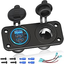 (3-USB) PD USB C Socket 12 V Car 300 W: USB Socket Installation Box Waterproof 12 Volt DC Adapter Car Plug with Switch Panel USB Connection for iPhone Motorhome Motorcycle Boat Truck Caravan