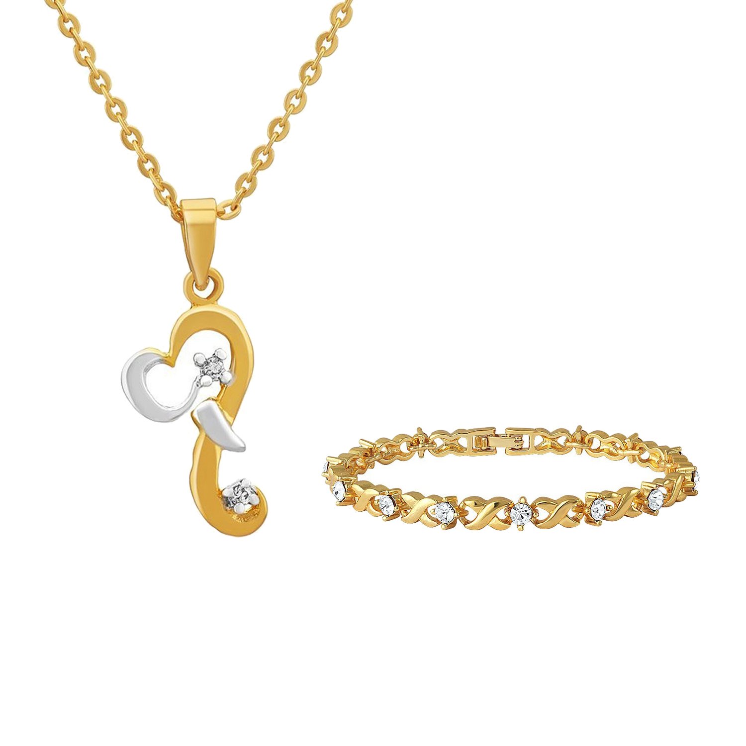 Mahi Combo of Gold Plated Bracelet and Ganesh Pendant for Women CO1104332G (B01654AMI4) Amazon Price History, Amazon Price Tracker