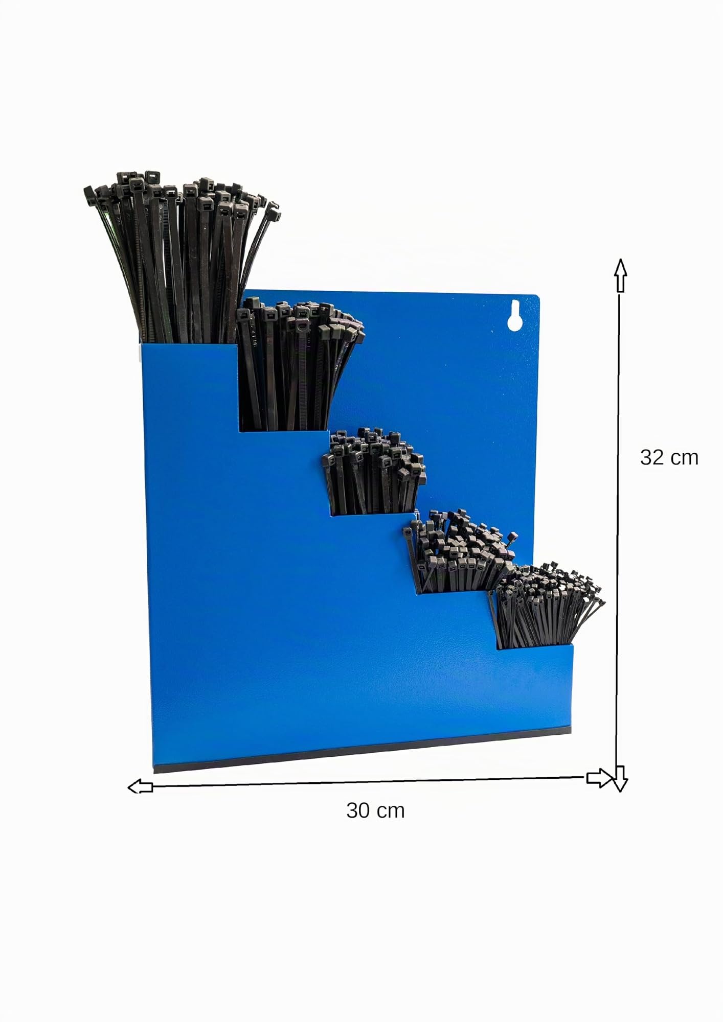 Kabelbinder Ordnungsbox Wandhalter zur Wandbefestigung aus Metall in blau inklusive 2 Schrauben und 2 Dübel- idealer Ordnungshelfer