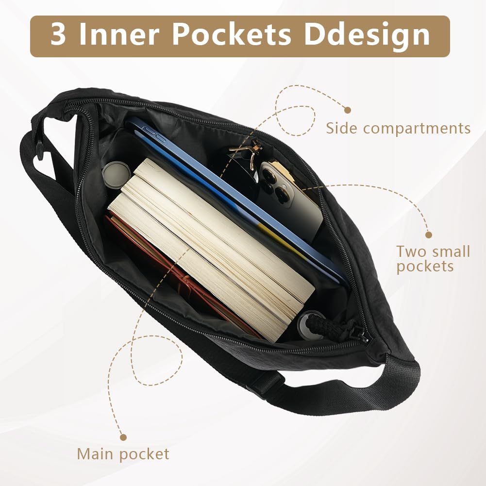 Aucuu Crossbody Bag damska torba na ramię, półksiężyc, torba na ramię, sztruksowa, na co dzień, z regulowanym paskiem na ramię, do pracy, na podróż, na co dzień