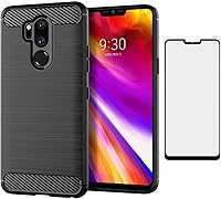 Vista 1 de Asuwish Compatible con LG G7 ThinQ Funda y protector de pantalla de vidrio templado, accesorios de celda, fundas de silicona para LGG7 One G 7 Plus