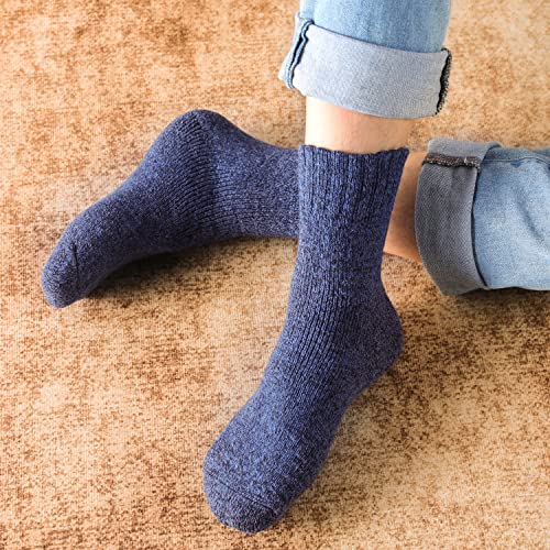Image of Wool Socks for Women - Womens Wool Socks Winter Sock for men Warm Thick Knit Soft Vintage Casual Crew Sock