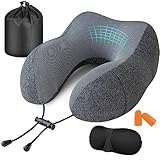 Hochwertiger Memory Foam: Das Flugzeug Kissen besteht aus hochwertigem Memory-Schaumstoff. Der luxuriöse Memory-Schaumstoff verwendet die Technologie des 5-Sekunden-Rückpralls, um Komfort und Langlebigkeit zu gewährleisten. Das Kissen passt sich dem Körper an und lindert schmerzhafte Druckpunkte für ultimative Entspannung.