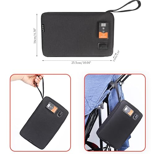 Miniatura 6 de Calentador portátil de toallitas para coche USB con pantalla digital, 5 V10 W, bolsa de calefacción con termostato de toallitas para bebé,