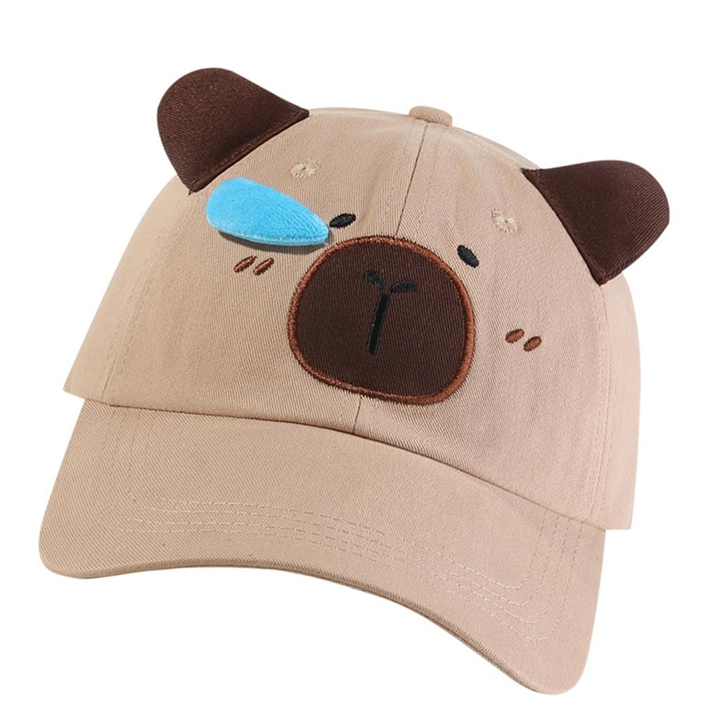 Animal Ear Baseball Hat for Women Men Lovely Cartoon Ear Hat Streetwear Hat Hiphop Hat Unisex Headwear Khaki