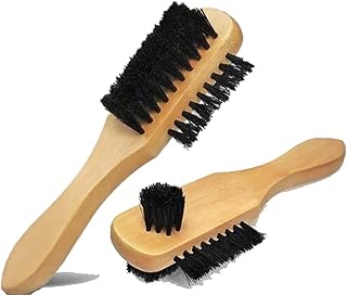 فرشاة تلميع أحذية جلدية بشعيرات قوية، فرشاة خشبية ثلاثية الطي