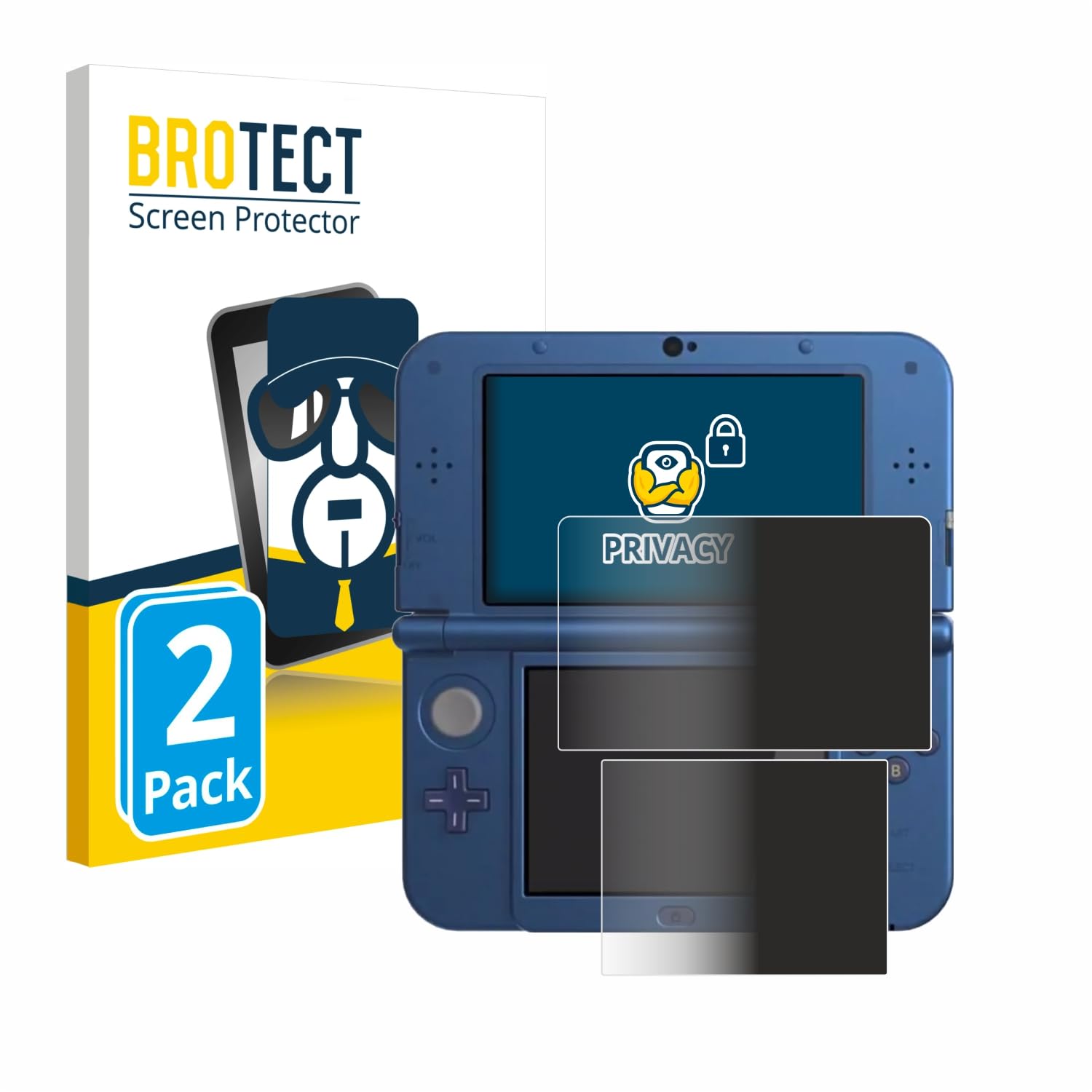 BROTECT  Bildschirmschutzfolie  Blickschutz für Nintendo New 3DS XL – Privacy Screen Protector (2 Stück)