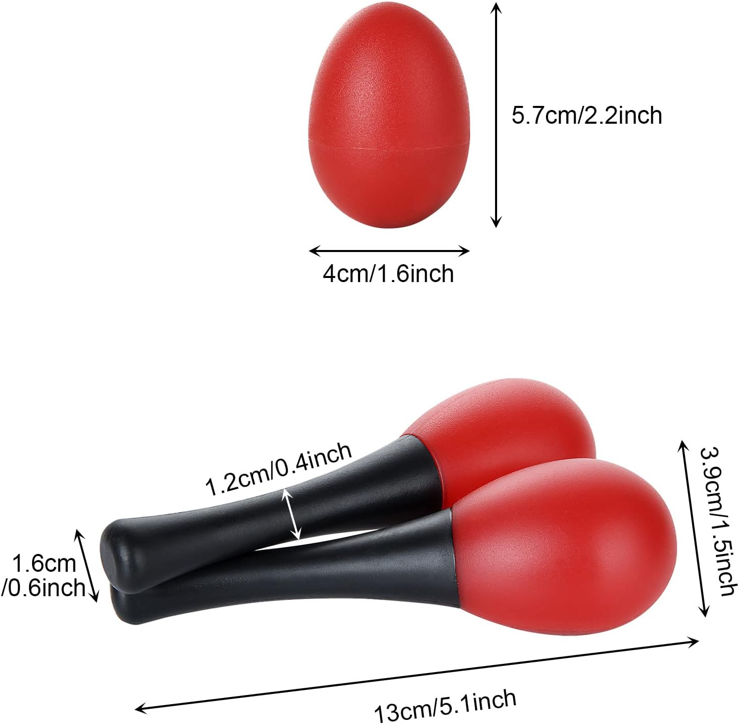 YOUNTHYE 2Pack Half Moon Tambourine Set, Double Row Tambourines for