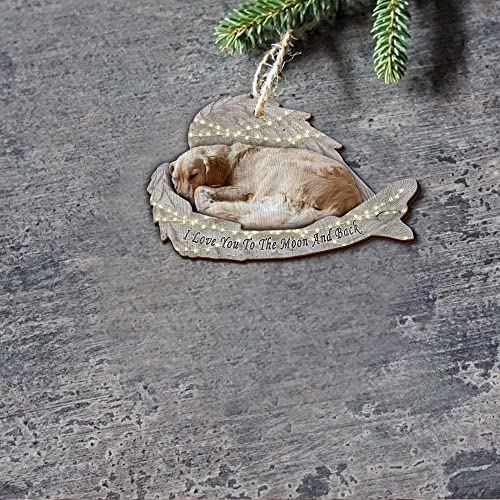 V Vibepy All Over 2D Printed 2022 Dog Memorial Ornament, Christmas Tree Ornament, 3.5" Wood Ornament 2 Side, Gift For Dog Mom, Gift For Christmas (Golden Retriever Dog Ornament) #TOP4