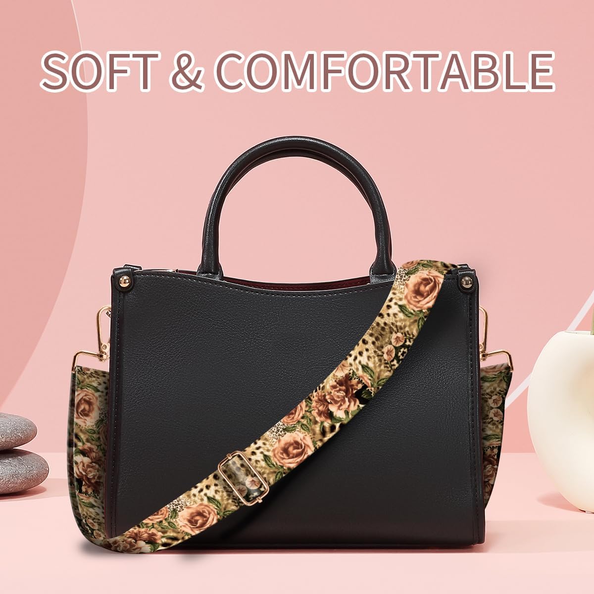 Purse Strap Replacement Crossbody, 3.8cm Wide Shoulder Strap Adjustable Replacement Belt Gold Buckle - Image 3