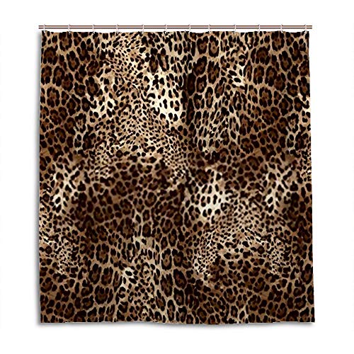 Rideau de douche imprimé léopard imperméable 180x180cm - 2