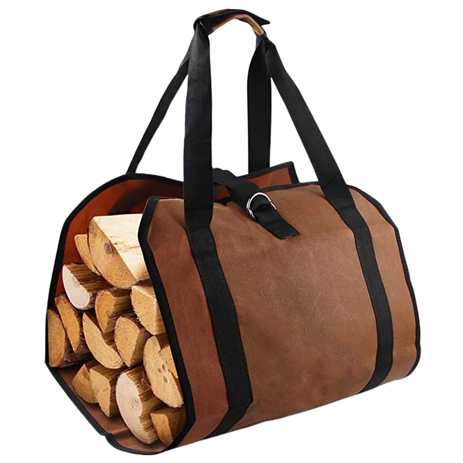 Kamin Brennholz Aufbewahrungstasche, Groß Leinwand Brennholz Log Tragetasche, Kaminholztasche Wasserdicht Outdoor, Lagerfeue, Camping, Reisen, Brown