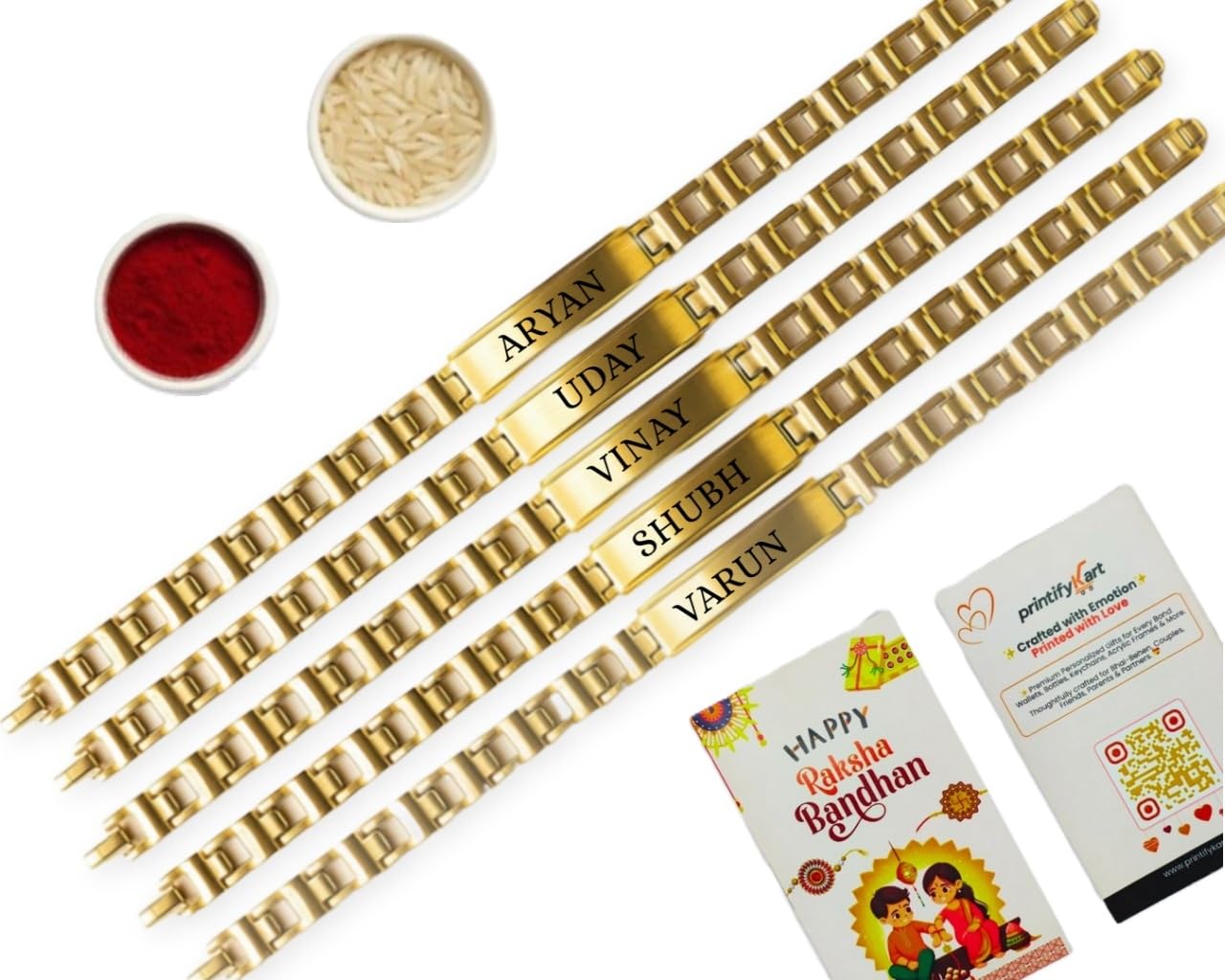 Personalized Rakhi Bracelet with Name Engraving for Brother, Rakshabandhan Gift, 5 Pieces-image-38