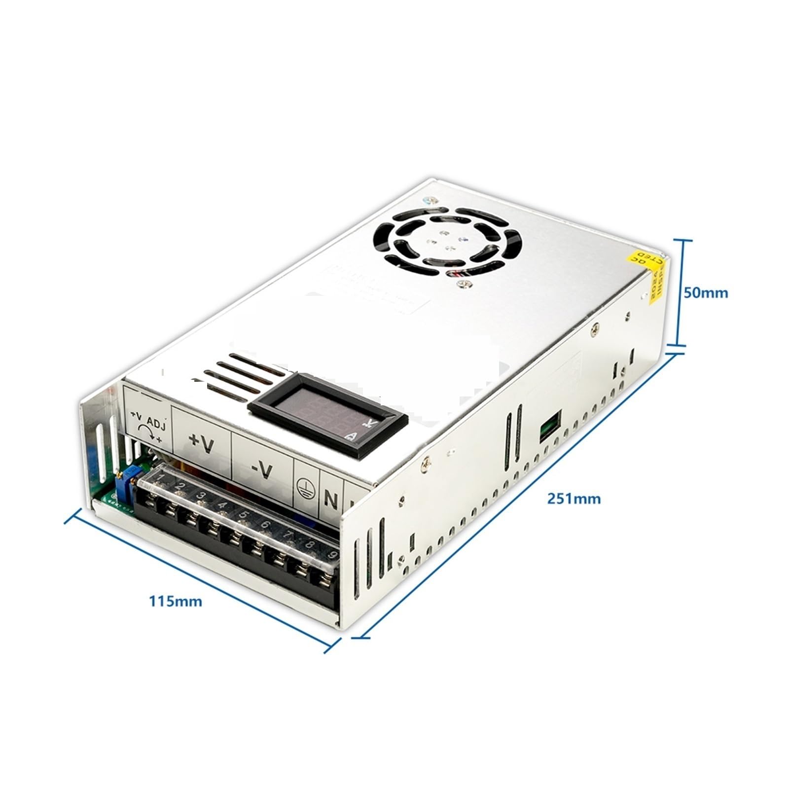 Zmienne zasilanie DC, Zasilacz Impulsowy 600 W 0-12 V 15 24 30 48 60 72 85 90 110 150 220 AC/DC Pojedyncze Wyjście Regulowane SMPS MS-600-12(0-200V 2.7A)