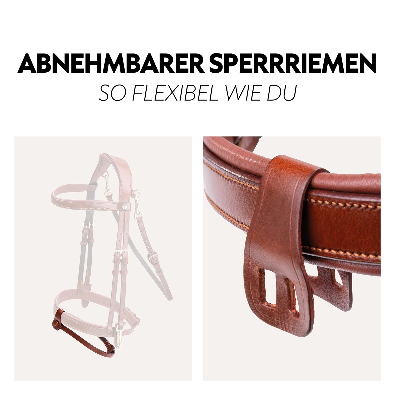 SUNRIDE Briglia inglese combinata per cavalli (Berlino) – con redini – vera pelle morbida – imbottitura extra – anatomica, regolabile – Click&Ride – fatta a mano – antiruggine (cognac, Full (WB))