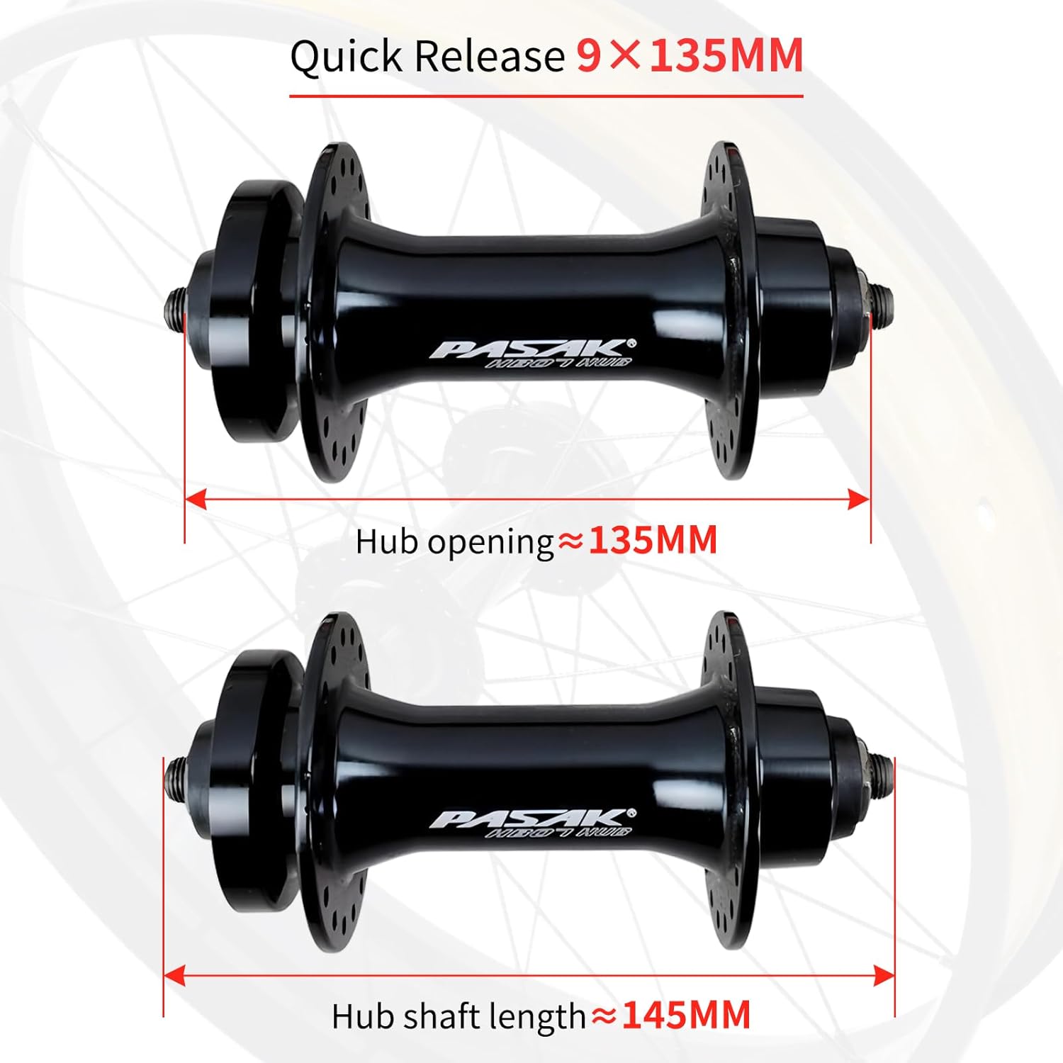 20" Snow Bike Front Wheel 20in X4.0 Fat Bicycles Wheel Quick Release 9x135mm Aluminum Alloy 36H 6 Bolts Disc Brake Hub for E-Bikes/Wide Tire/Beach Bikes(20in)