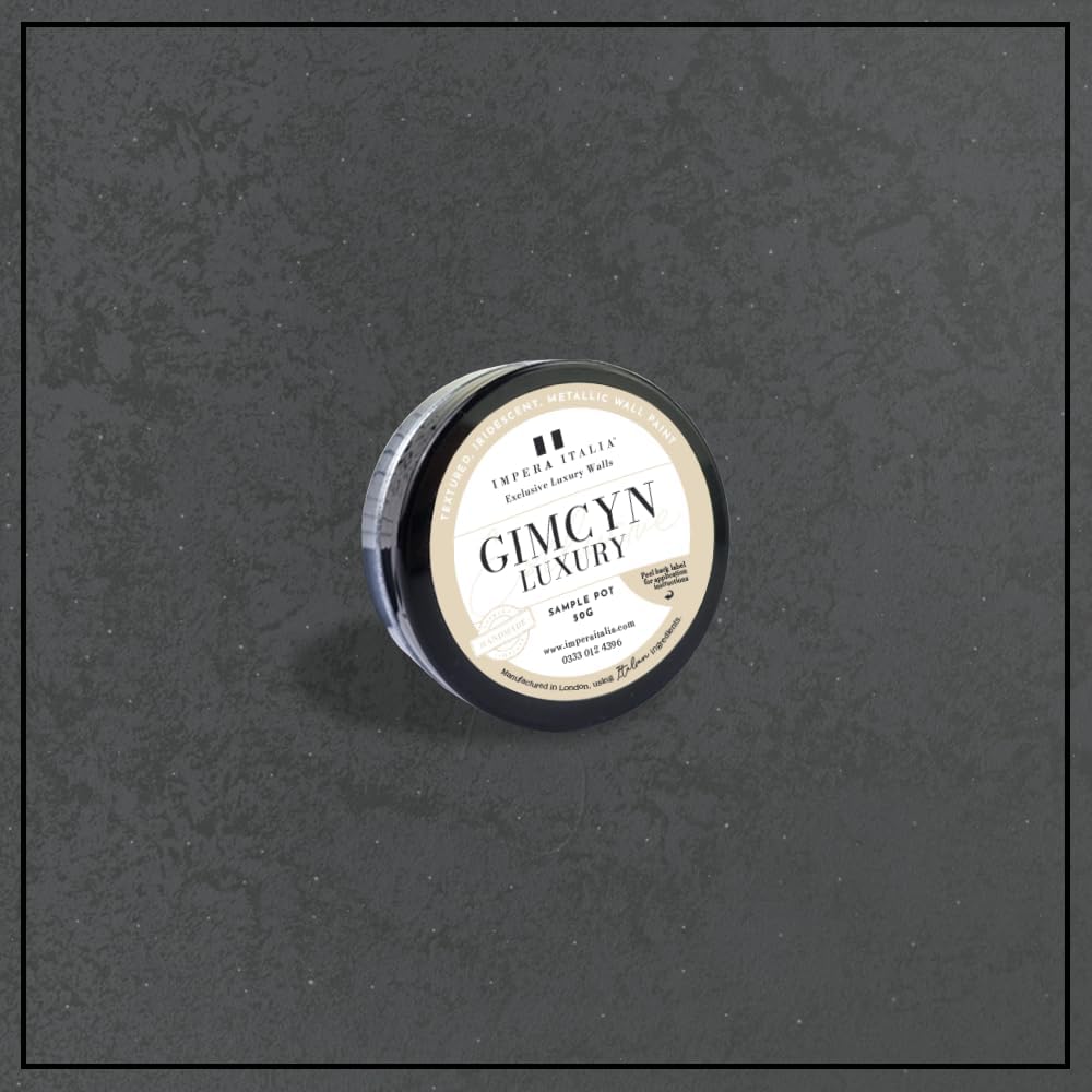 Gimcyn Luxury - Textured, Iridescent, Metallic Wall Paint Sample Pot. Includes 50g of Paint - Covers 0.25SQM - In Colour GREY PEARL.