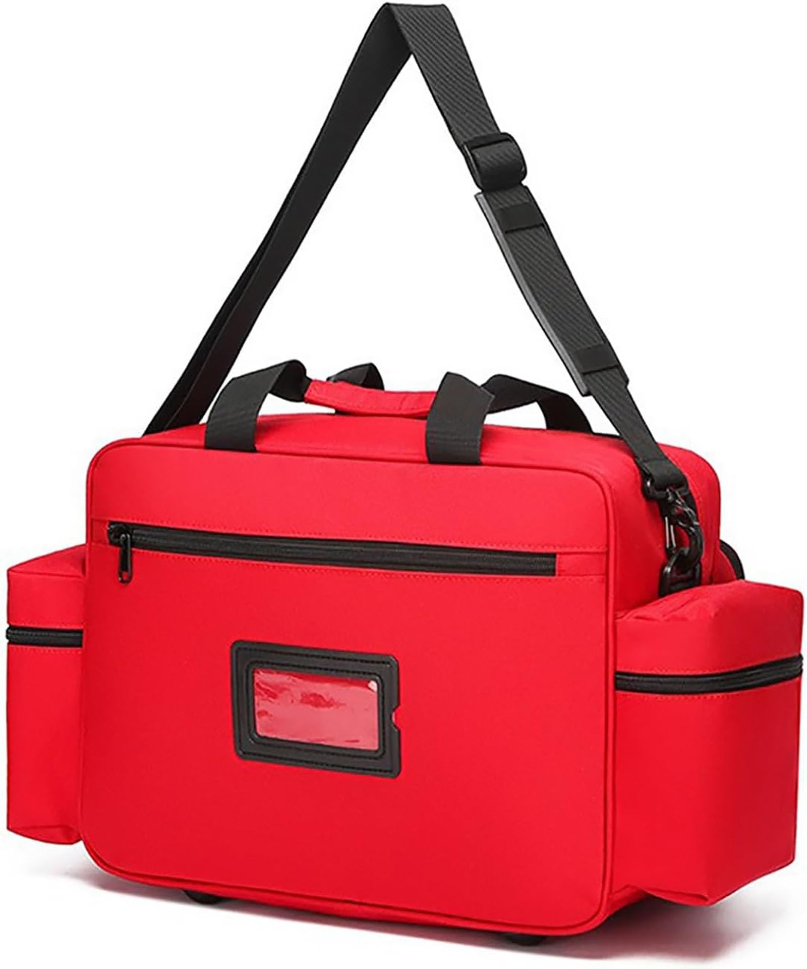 Bolsa de primeros auxilios vacía, bolsa de traumatología médica con separadores interiores, bolsa de asistencia sanitaria a domicilio con correa para el hombro para paramédicos y kit de suministros mé