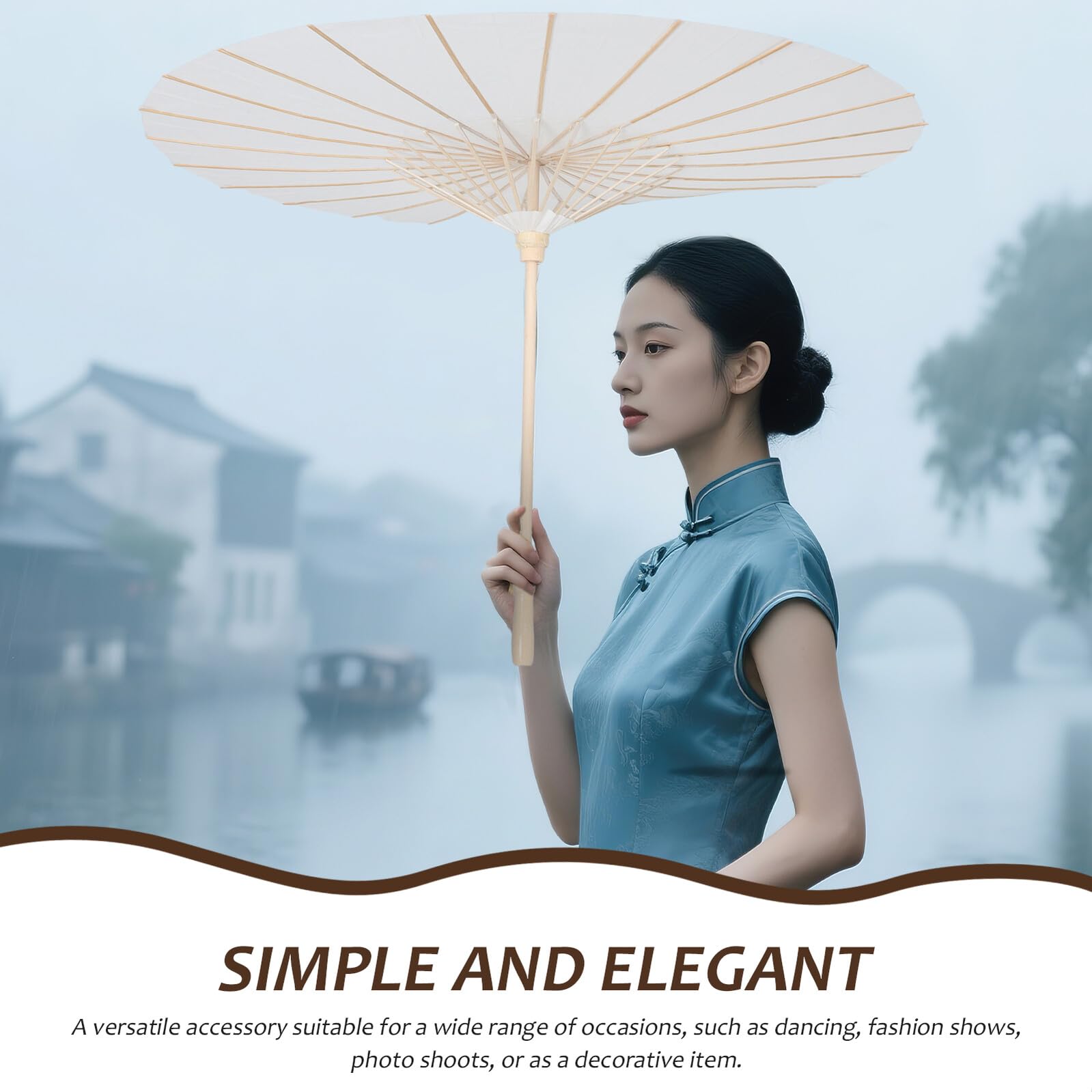 4 Stück Große Weiße Öl-papierschirme Leere Chinesische Hochzeits-papierschirme zum Selbermalen Dekorative Brautparty Sonnenschirme für Foto Zeremonie und Diy-dekoration