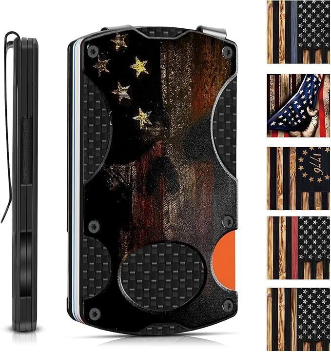 Skull Minimalist Wallet for Men - Slim RFID Aluminum Metal Wallet, Scratch Resistant & Seamless, Credit Card Holder & Money Clip, Holds up 12 Cards and Cash, Ideal Man Gift