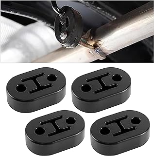 4 PCS Car Exhaust Pipe Support Bracket, Rubber Two-hole Shock-absorbing Muffler Suspension Lugs, Muffler Lifting Ear Modification Aaccessories, Compatible with Trucks, Cars, and SUVs (Black)