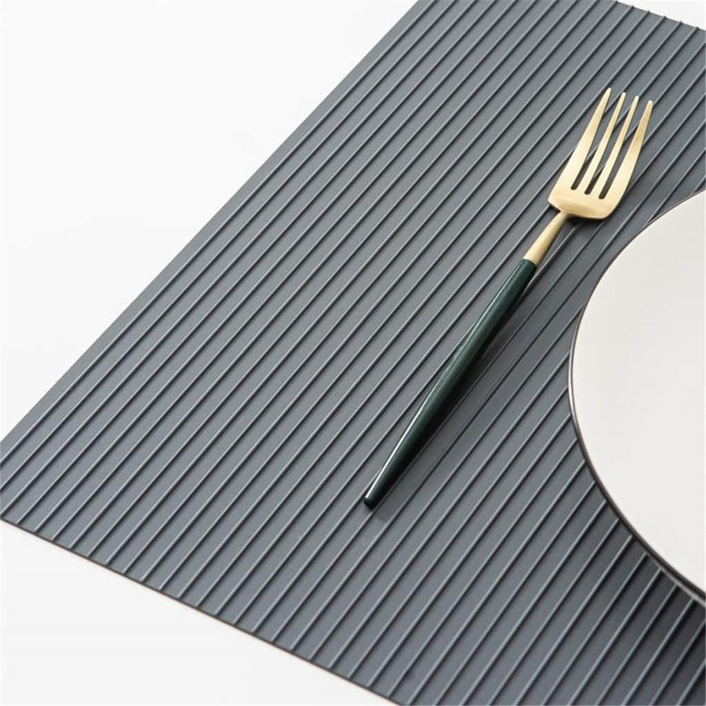 4 Pcs Silicone Table Place Mats Tableware Dishwaser Durable Cushion Pad Dinnerware Table Mat Placemat (Color : B, Size : 4530cm)