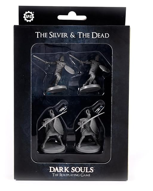 Dark Souls The Role Playing Game: The Silver & The Dead Miniatures & Stat Cards. DND, RPG, D&D