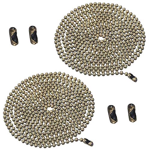 Vinaco Pull Chain Extension, 2 Pack 36 Inch Fan Chain Extender With 6 Strong Matching Connectors, Strong Bearing & Rustproof #6 Size Pull Chain For Ceiling Fan Pull Chain #TOP1