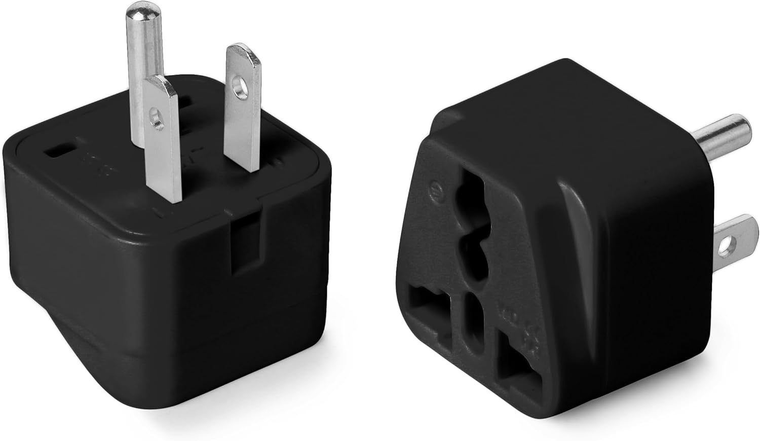 Bates- Universal Adapter, 2 Pack, Black Travel Adapter, UK to US Plug Adapter, Universal Plug Adapter Plug, Universal Travel Adapter, European to American Plug Adapter, Europe to US Plug Adapter