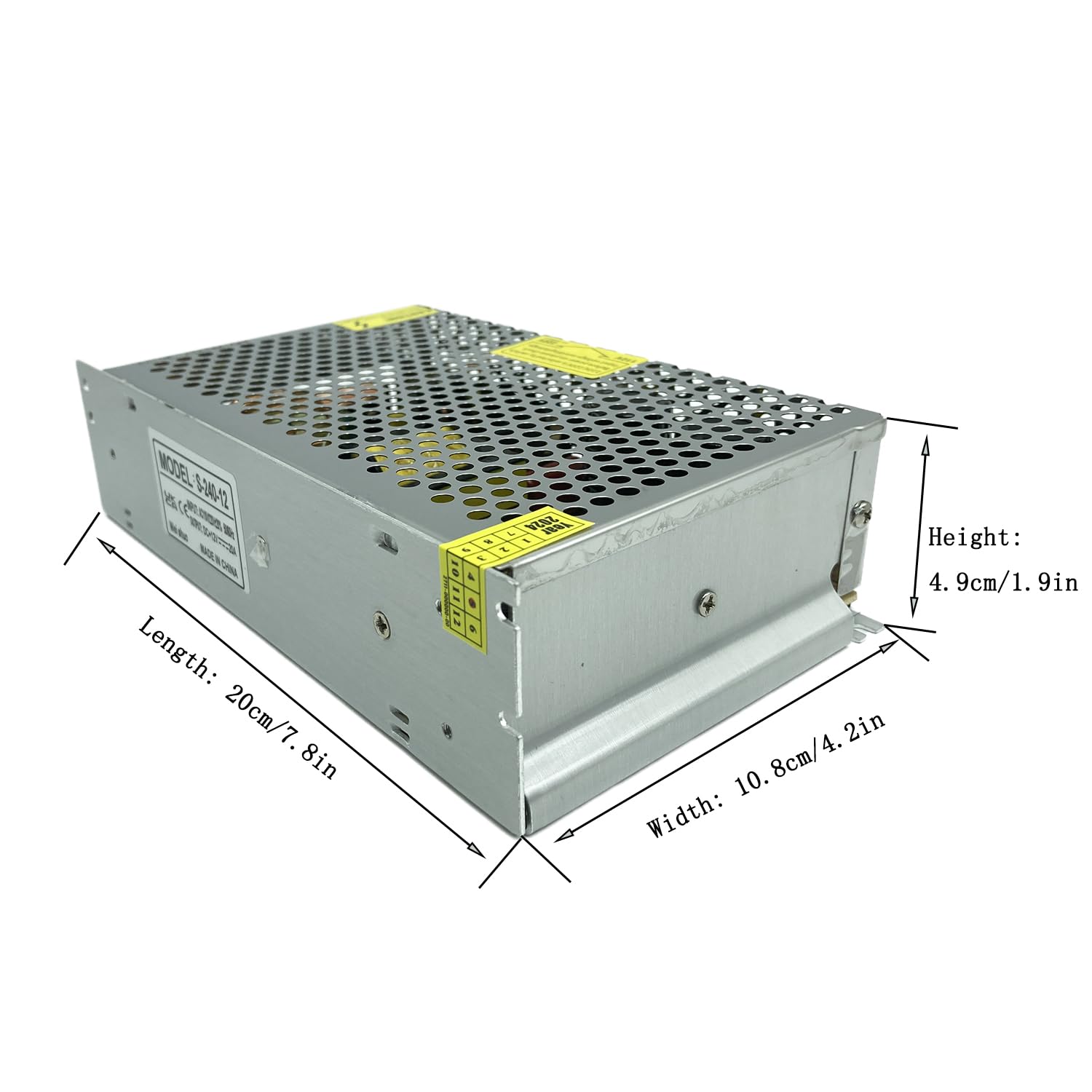 Fuente de alimentación 12V 20A 240W AC220V a DC12V transformador de conversión con protección contra cortocircuito y sobrecarga
