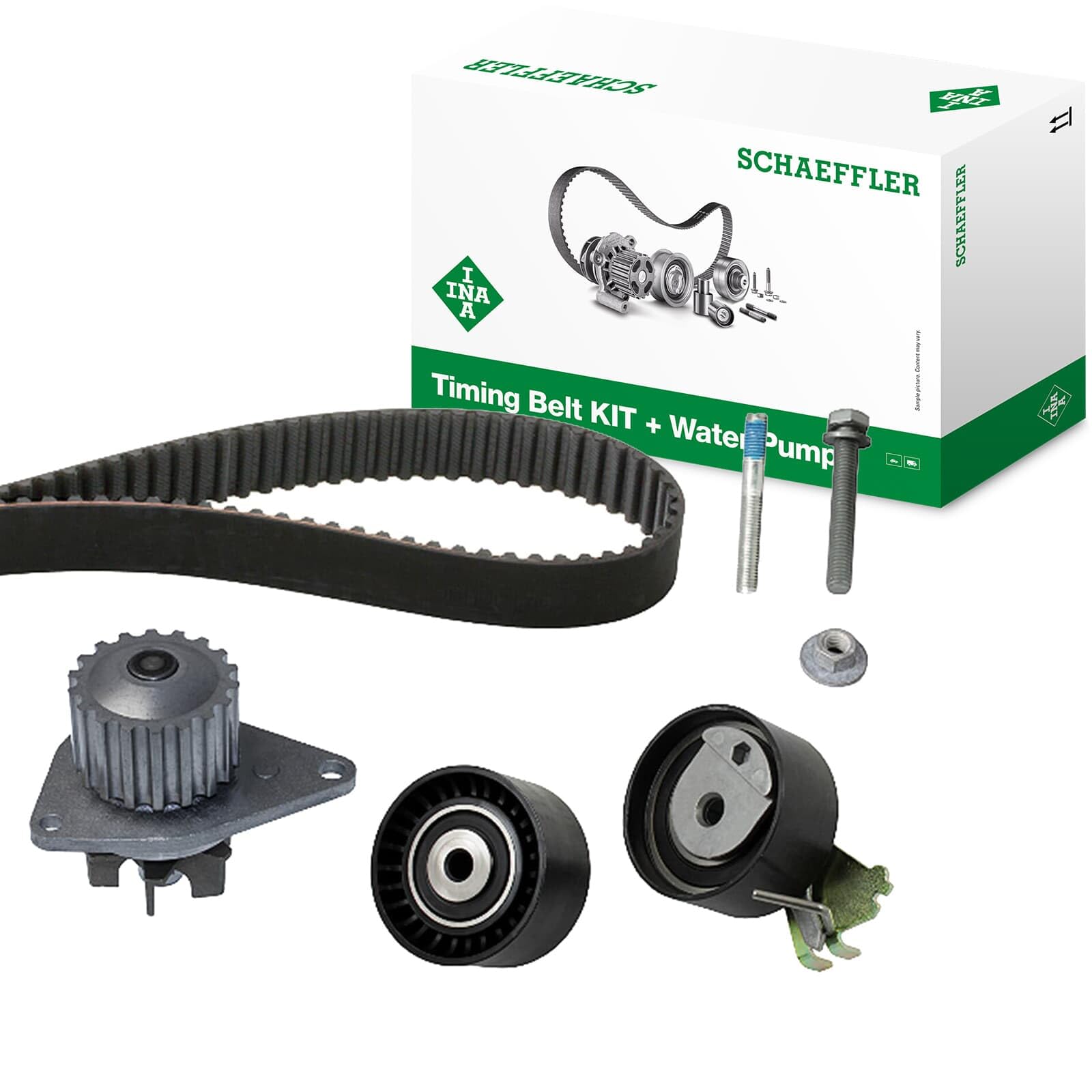 INA 530 0419 30 Bomba de agua + kit de correa de distribución Número de dientes: 18 29 mm Compatible con PEUGEOT 207 WA, WC 206 Fastback 2A/C 307 3A/C, CITROËN C3 I Hatchback FC, FN